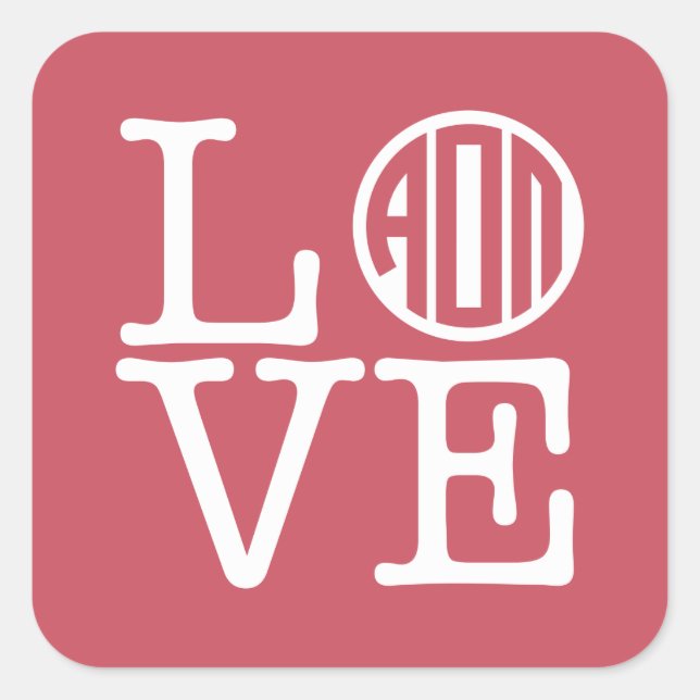 Alpha Omicron Pi Love Square Sticker (Front)