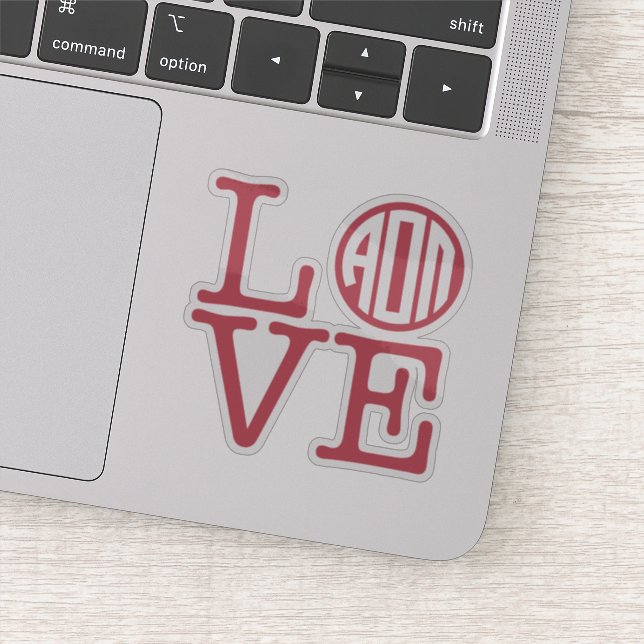 Alpha Omicron Pi Love Sticker (Detail)