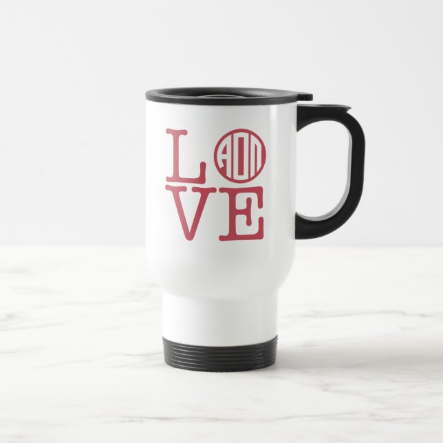 Alpha Omicron Pi Love Travel Mug (Right)