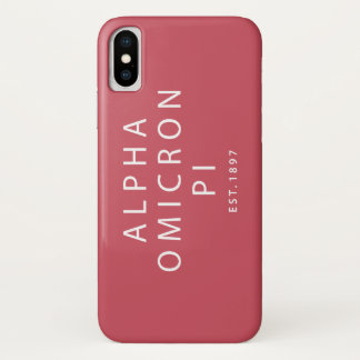 Alpha Omicron Pi Modern Type iPhone X Case