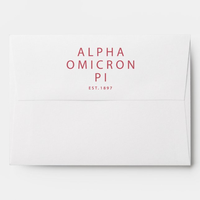 Alpha Omicron Pi Modern Type Envelope (Back (Top Flap))