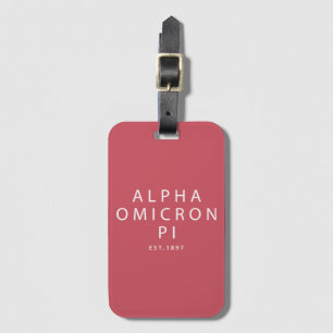 Alpha Omicron Pi Modern Type Luggage Tag