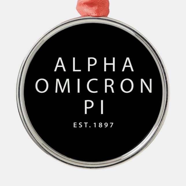 Alpha Omicron Pi Modern Type Metal Ornament (Front)