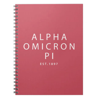 Alpha Omicron Pi Modern Type Notebook