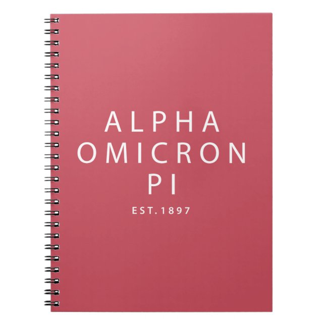 Alpha Omicron Pi Modern Type Notebook (Front)