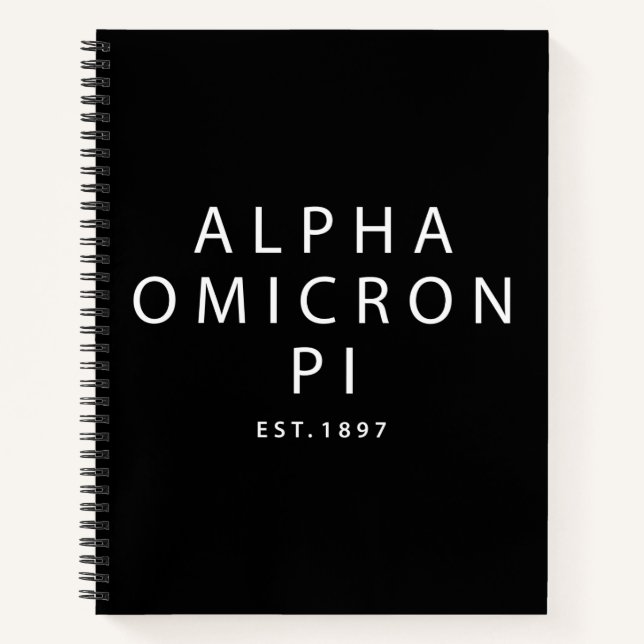 Alpha Omicron Pi Modern Type Notebook (Front)