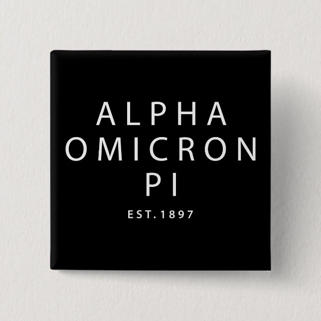 Alpha Omicron Pi Modern Type Pinback Button (Front)