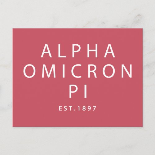 Alpha Omicron Pi Modern Type Postcard