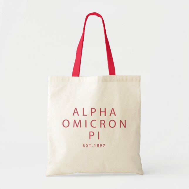 Alpha Omicron Pi Modern Type Tote Bag (Front)