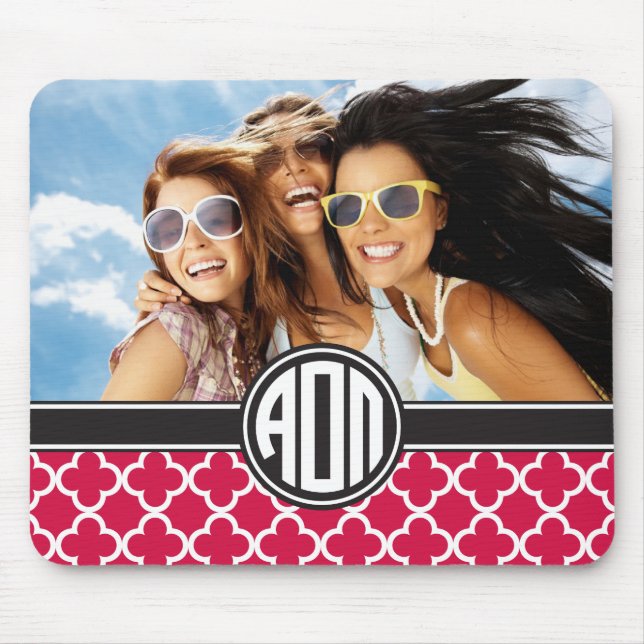 Alpha Omicron Pi | Monogram and Photo Mouse Pad (Front)