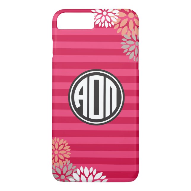 Alpha Omicron Pi | Monogram Stripe Pattern Case-Mate iPhone Case (Back)