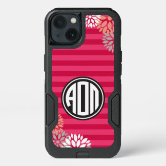 Alpha Omicron Pi | Monogram Stripe Pattern iPhone 13 Case