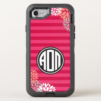 Alpha Omicron Pi | Monogram Stripe Pattern OtterBox Defender iPhone SE/8/7 Case