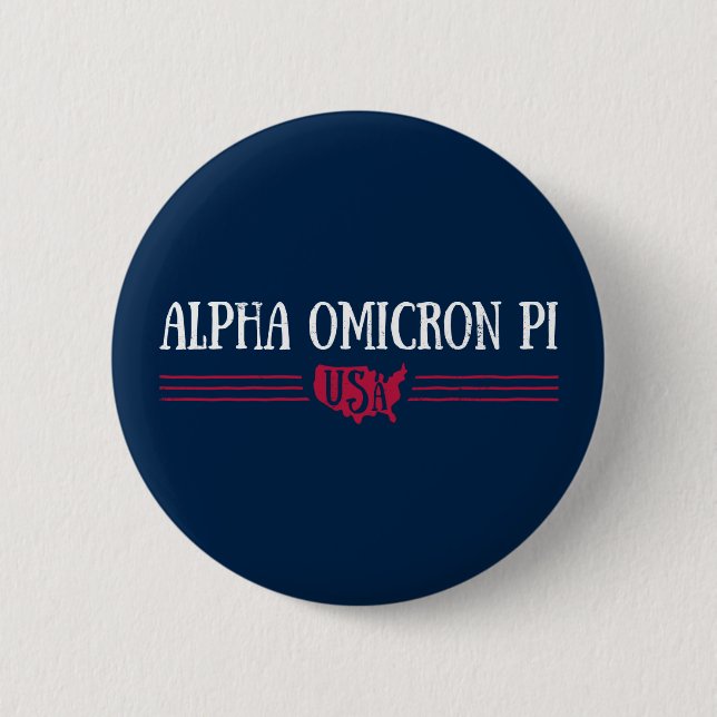 Alpha Omicron Pi USA Button (Front)
