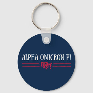 Alpha Omicron Pi USA Keychain