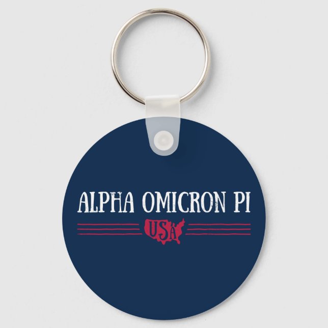 Alpha Omicron Pi USA Keychain (Front)