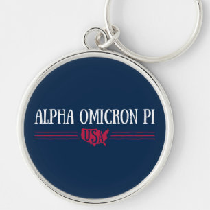 Alpha Omicron Pi USA Keychain