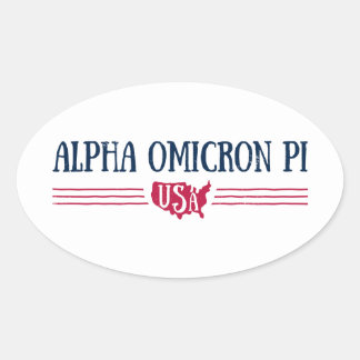 Alpha Omicron Pi USA Oval Sticker