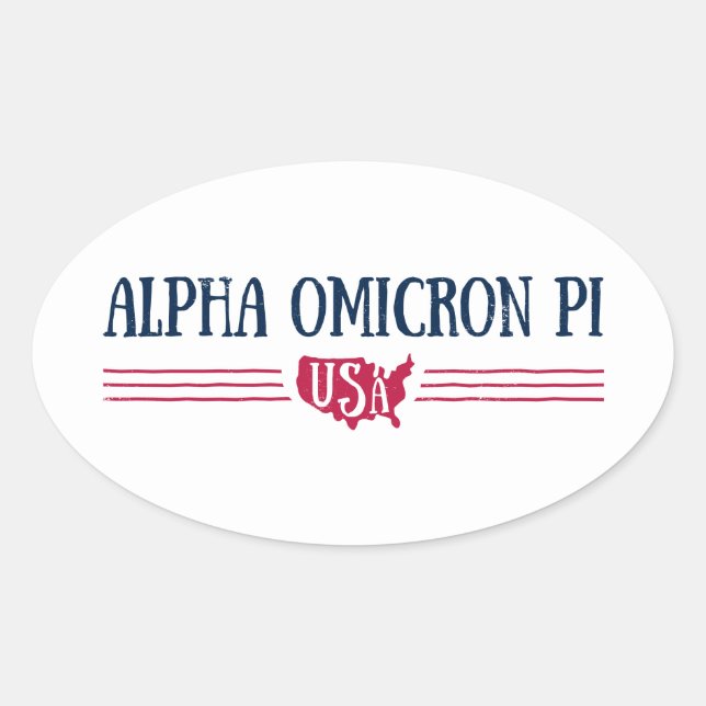 Alpha Omicron Pi USA Oval Sticker (Front)