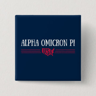 Alpha Omicron Pi USA Pinback Button