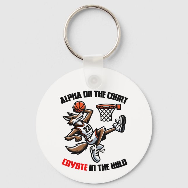 Alpha on the court Coyote in the Wild Keychain (Front)