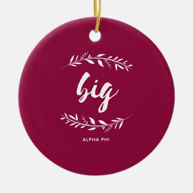 Alpha Phi | Big Wreath Ceramic Ornament (Front)