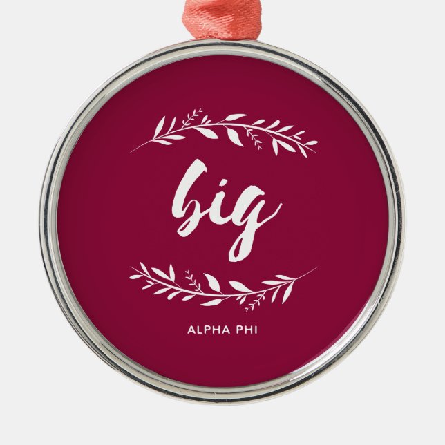 Alpha Phi | Big Wreath Metal Ornament (Front)