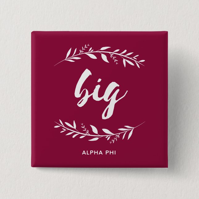 Alpha Phi | Big Wreath Pinback Button (Front)
