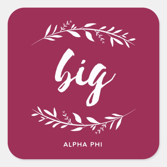Alpha Phi | Big Wreath Square Sticker (Front)