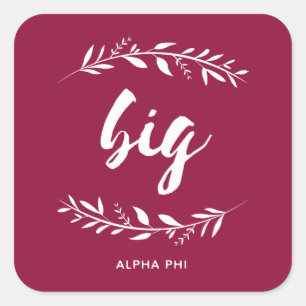 Alpha Phi   Big Wreath Square Sticker