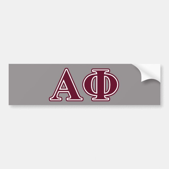 Alpha Phi Bordeaux Letters Bumper Sticker (Front)