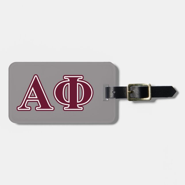Alpha Phi Bordeaux Letters Luggage Tag (Front Horizontal)