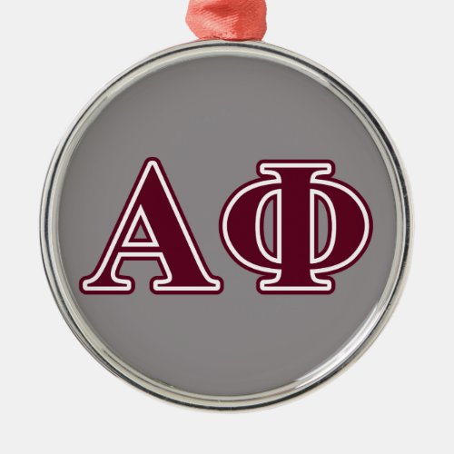 Alpha Phi Bordeaux Letters Metal Ornament