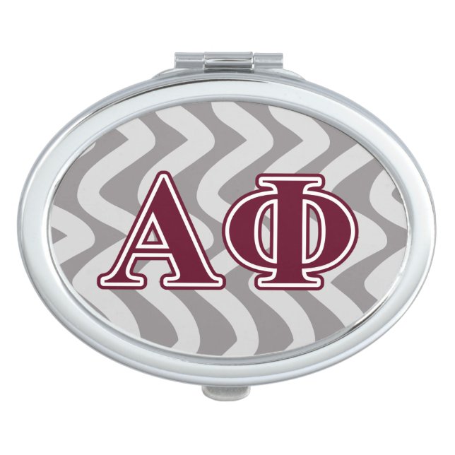 Alpha Phi Bordeaux Letters Mirror For Makeup (Front)