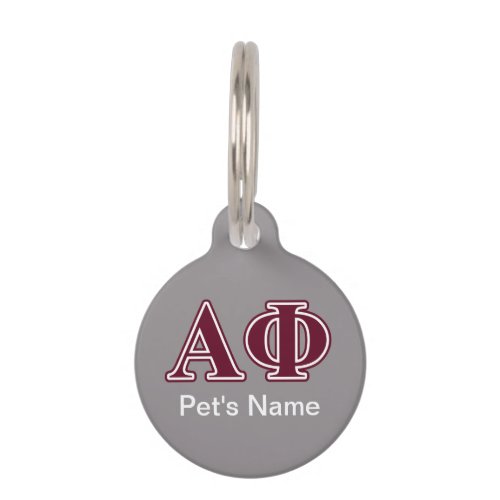 Alpha Phi Bordeaux Letters Pet ID Tag