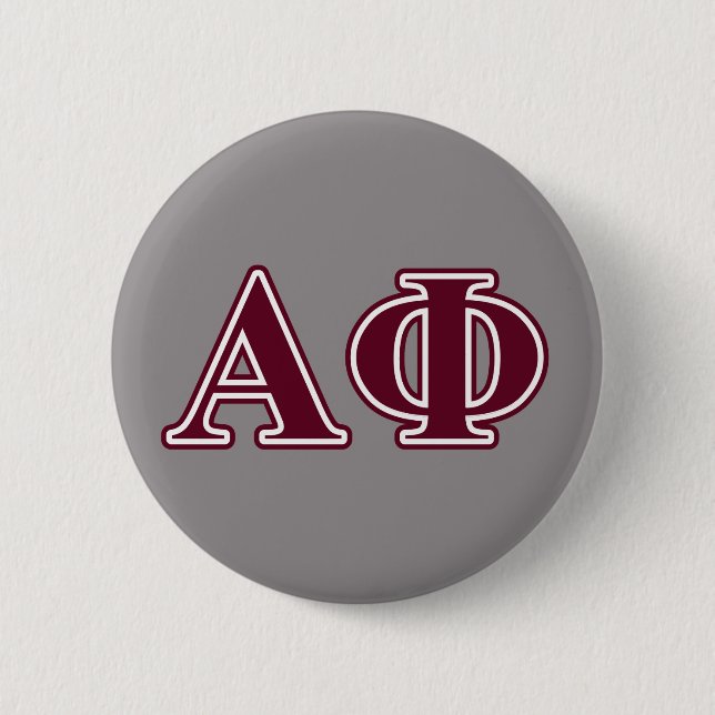 Alpha Phi Bordeaux Letters Pinback Button (Front)