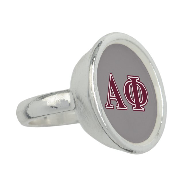 Alpha Phi Bordeaux Letters Ring (Side)