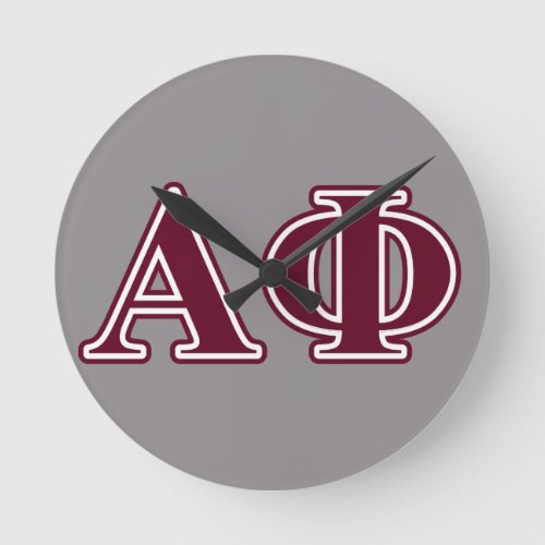 Alpha Phi Bordeaux Letters Round Clock