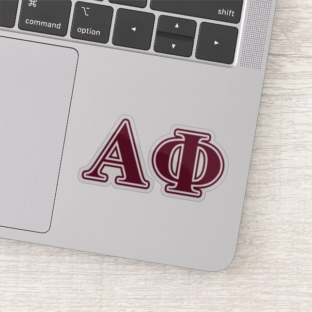 Alpha Phi Bordeaux Letters Sticker (Detail)