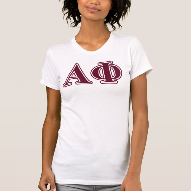 Alpha Phi Bordeaux Letters T-Shirt (Front)
