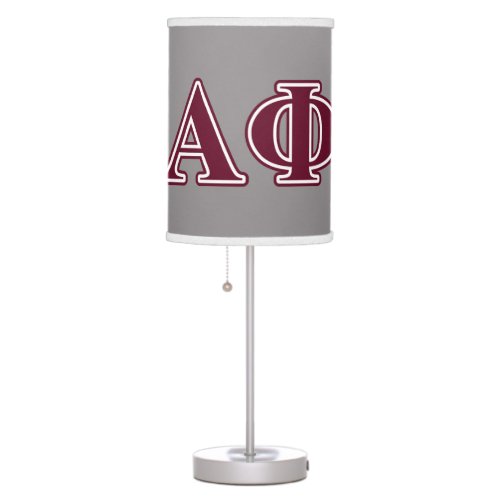 Alpha Phi Bordeaux Letters Table Lamp