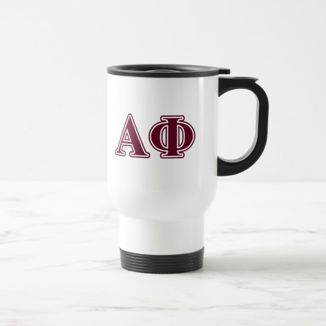 Alpha Phi Bordeaux Letters Travel Mug (Right)