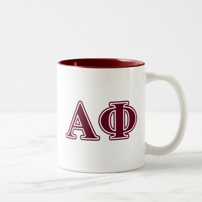 Alpha Phi Bordeaux Letters Two-Tone Coffee Mug (Right)