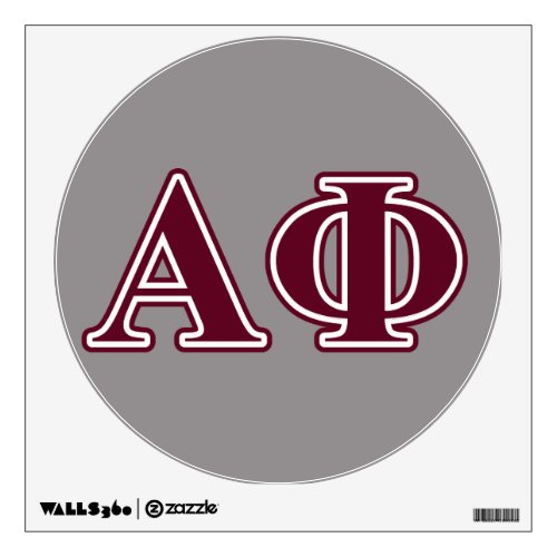 Alpha Phi Bordeaux Letters Wall Sticker