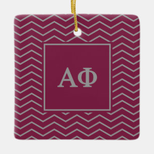 Alpha Phi   Chevron Pattern Ceramic Ornament
