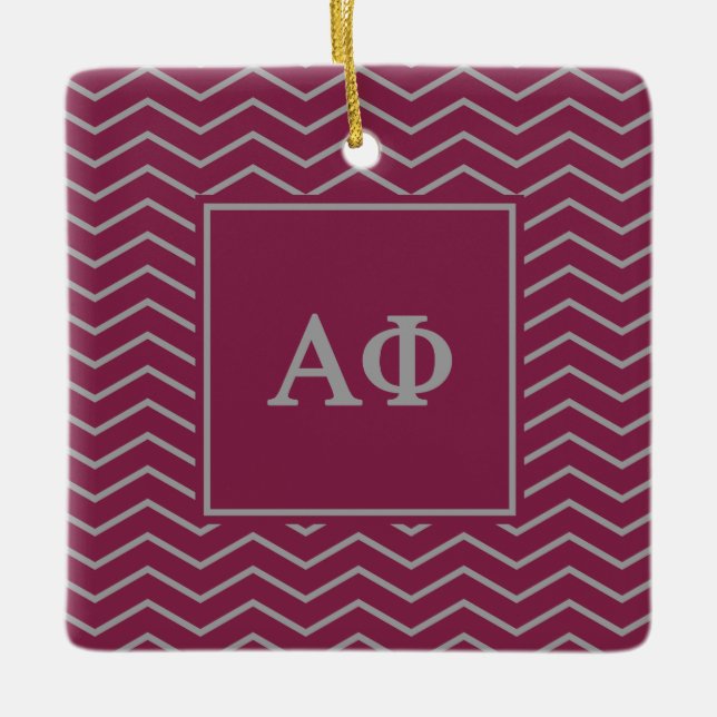 Alpha Phi | Chevron Pattern Ceramic Ornament (Front)