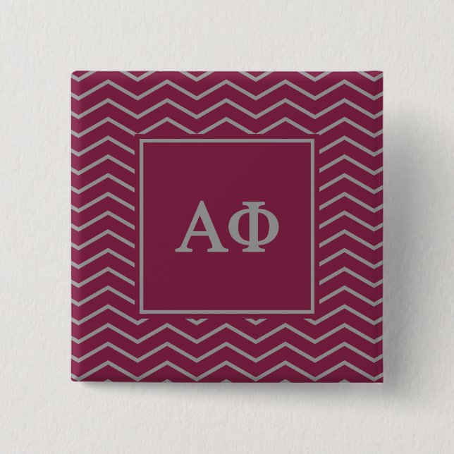 Alpha Phi | Chevron Pattern Pinback Button (Front)