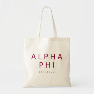 Alpha Phi Est. 1872 2 Tote Bag