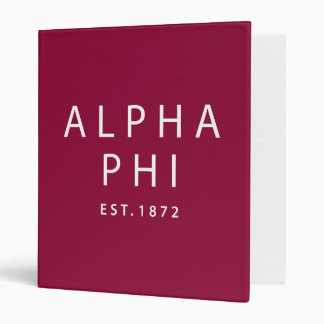 Alpha Phi | Est. 1872 3 Ring Binder
