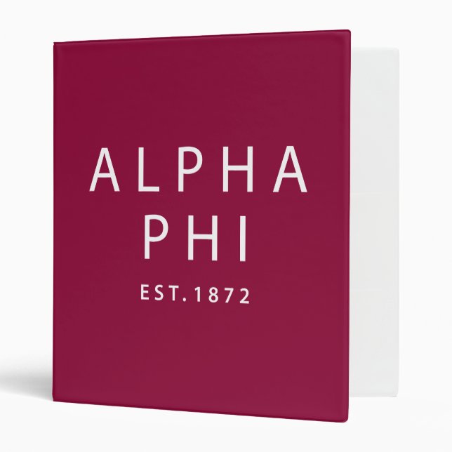 Alpha Phi | Est. 1872 3 Ring Binder (Front/Inside)